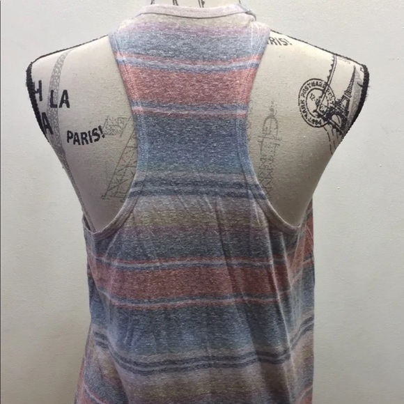 New True Religion Women Striped Tank Top Razor Back Blue Multicolour Small USA - Picture 2 of 9